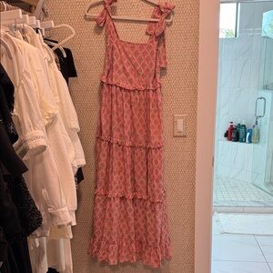 Chic Pink Patterned Maxi Dress